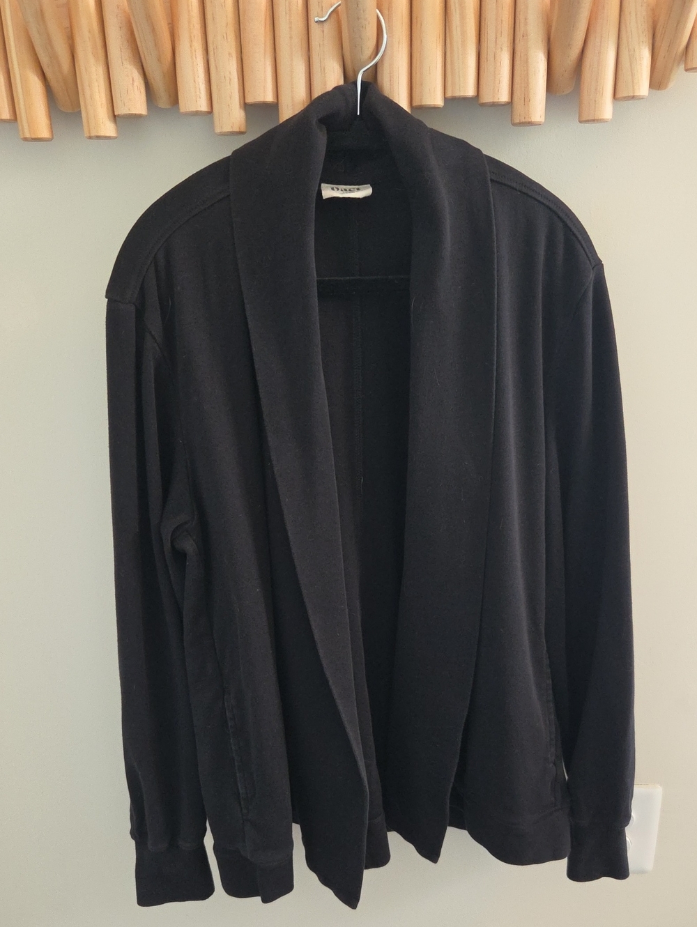 Pact Organic Cotton Black Open-Front Cardigan